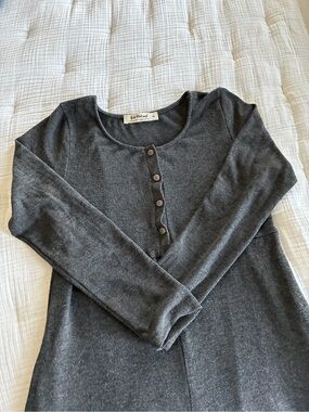 Three Bird Nest Charcoal Gray Scoop Neck Knit jumpsuit